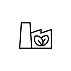 eco factory Icon  in black line style icon, style isolated on white background