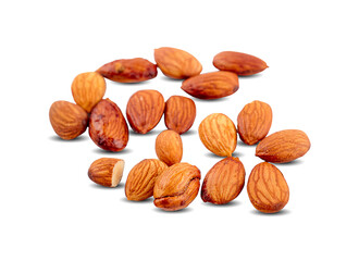 almonds nuts isolated on white background
