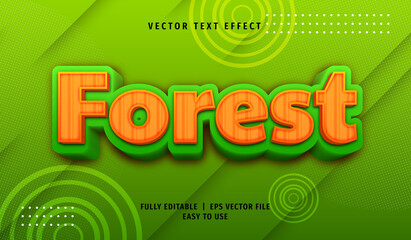 3D Forest Text effect, Editable Text Style