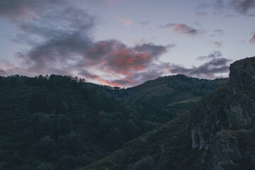 sunset in the mountains