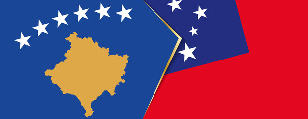 Kosovo and Samoa flags, two vector flags.