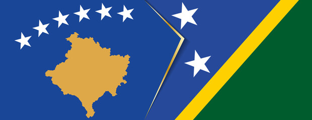 Kosovo and Solomon Islands flags, two vector flags.