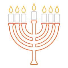 Isolated menorah icon. Cultural and religious symbol - Vector