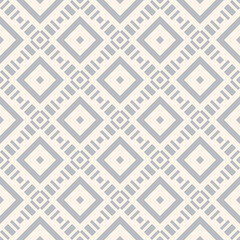 Geometric square texture. Vector seamless pattern with rhombuses, diamonds, squares, grid, lattice, repeat tiles. Simple geometrical checkered background. Gray color. Design for decor, wallpaper, wrap
