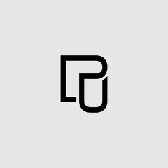 simple p and u monogram logos