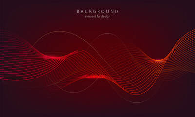 Abstract wave background. Element for design. Digital frequency track equalizer. Stylized line art. Colorful shiny wave with lines created using blend tool. Curved wavy line smooth stripe Vector