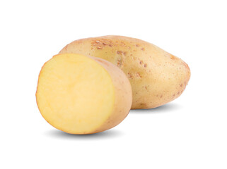 Young potato isolated on white background
