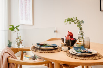 Stylish set table top view