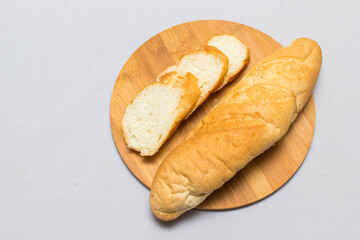 bread and slice of bread,wooden background for design