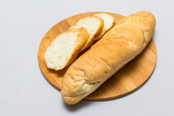 bread and slice of bread,wooden background for design