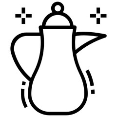 
A pot with handle, concept of teapot icon 
