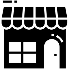 
A commercial building, icon of shop in solid design
