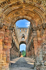 Fototapeta premium Jedburgh Abbey, a ruined Augustinian abbey which situated in the town of Jedburgh, Scotland
