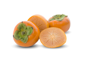 persimmons isolated on white background