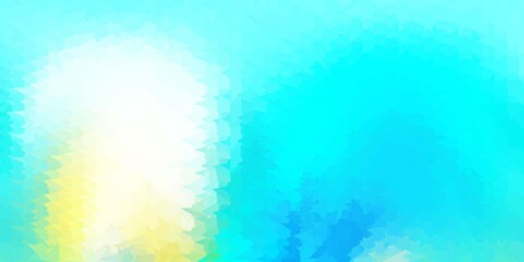 Light blue, yellow vector triangle mosaic background.
