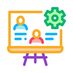 human business presentation icon vector. human business presentation sign. isolated contour symbol illustration