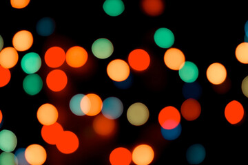 Colorful Bokeh Christmas New Year colorful card illustration