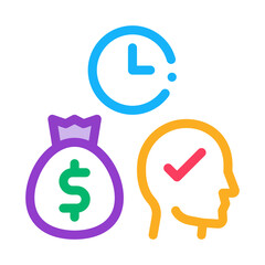 time for earn money icon vector. time for earn money sign. isolated contour symbol illustration