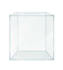 glass transparent ballot box for election voting vector illustration