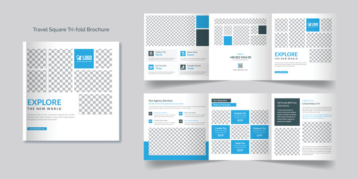 Travel square trifold brochure