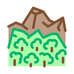 jungle forest and mountain icon vector. jungle forest and mountain sign. isolated contour symbol illustration