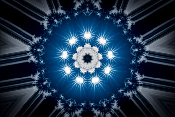 High tech, 3D Blue, white and black abstract background.