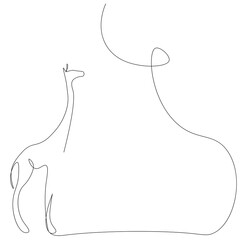Giraffe animal on white background, vector illustration