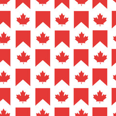 This is a seamless pattern of the flag Canada on a white background. Could be used for flyers, postcards, banners, gift paper, holiday, etc.