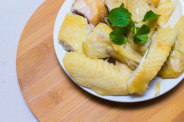 Amazing of Vietnamese food for Tet holiday in spring, it is traditional food on lunar new year: Banh chung, Boiled chicken, pickled onions, spring rolls ...