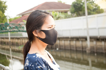 girl with black mask