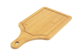 Bamboo cutting board isolated on white background