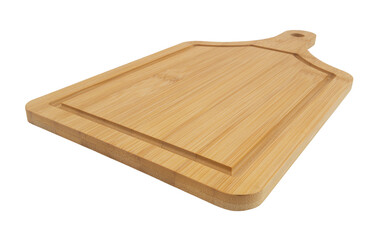 Bamboo cutting board isolated on white background