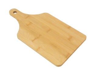 Bamboo cutting board isolated on white background