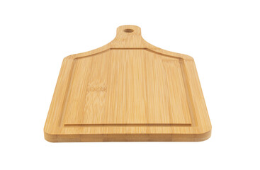 Bamboo cutting board isolated on white background