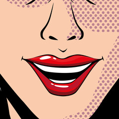 sexy woman lips, pop art style