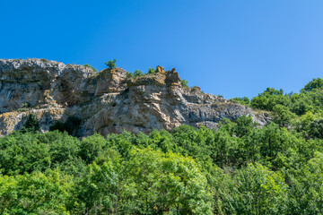Fototapeta na wymiar Promenade en barque sur le Tarn en Aveyron. 