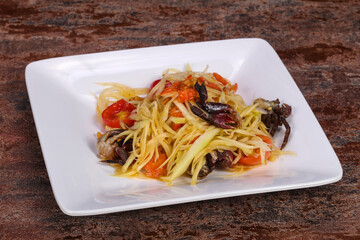 Green mango salad with seafood