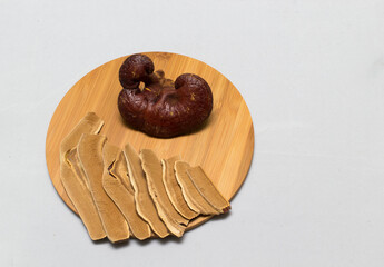 Lingzhi Mushroom Ganoderma Lucidum Isolated on white background