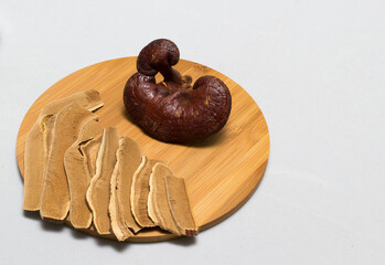 Lingzhi Mushroom Ganoderma Lucidum Isolated on white background