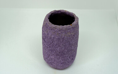 handmade pencil-case with paper in purple color