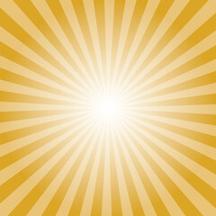 Obraz premium Sunburst background. Goldenrod yellow radiate sun beam burst effect. Sunbeam light flash boom. Sunrise glow burst. Solar radiance glare, retro design illustration