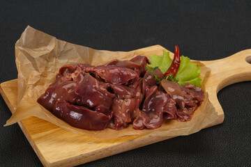 Raw chicken liver ready for cooking