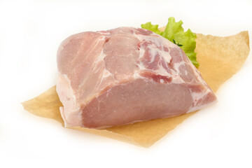 Raw pork meat piece for cooking