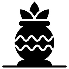 

Decorative pot icon style, plant vase 
