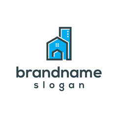 Modern building logo design vector