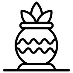 

Decorative pot icon style, plant vase 
