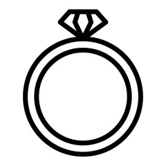 
A precious diamond ring in glyph icon vector
