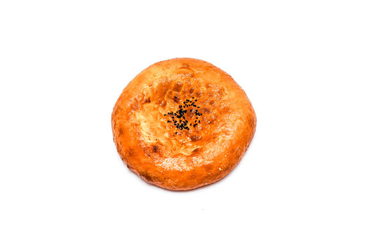 Uzbek tortilla on a white background