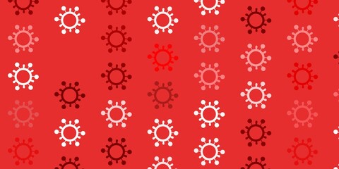 Light Orange vector pattern with coronavirus elements.