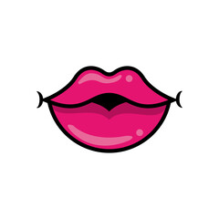 Pop art mouth closed fill style icon